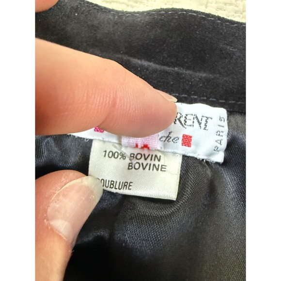 Yves Saint Laurent Rive Gauche Suede‎ Skirt Leather | Black | Womens EU 40 US 6 - Picture 6 of 10